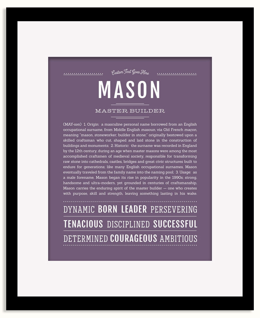 Frame Options | Deep Purple | Maple Frame, Matted