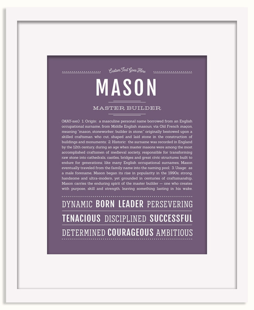 Frame Options | Deep Purple | Black Frame, Matted