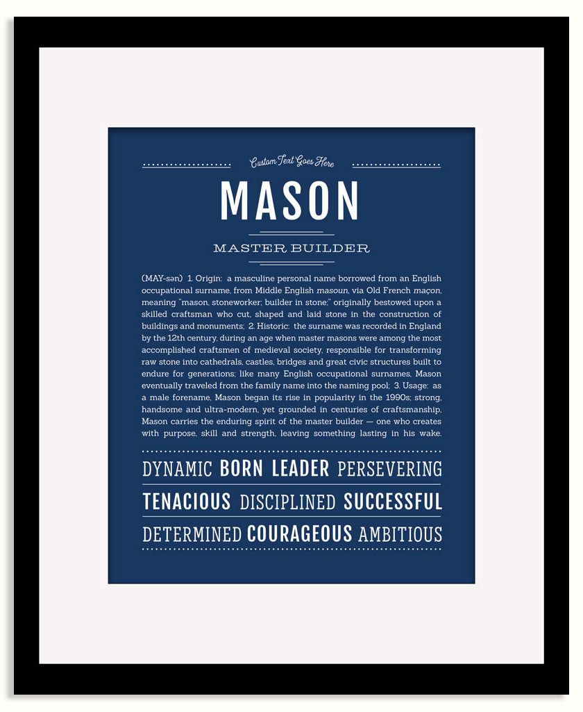 Frame Options | Midnight Blue | Maple Frame, Matted