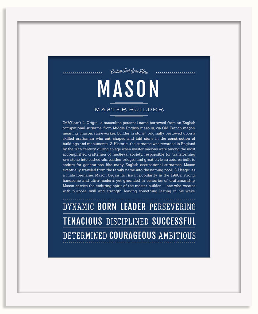 Frame Options | Midnight Blue | Black Frame, Matted