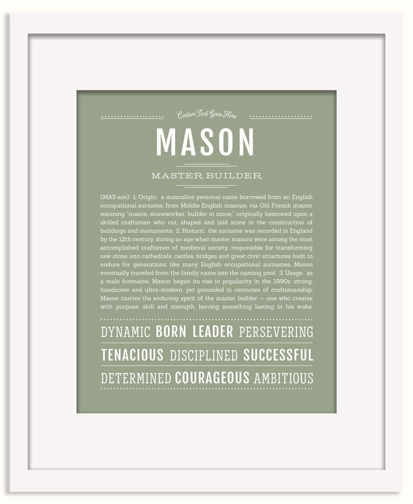 Frame Options | Sage | Black Frame, Matted