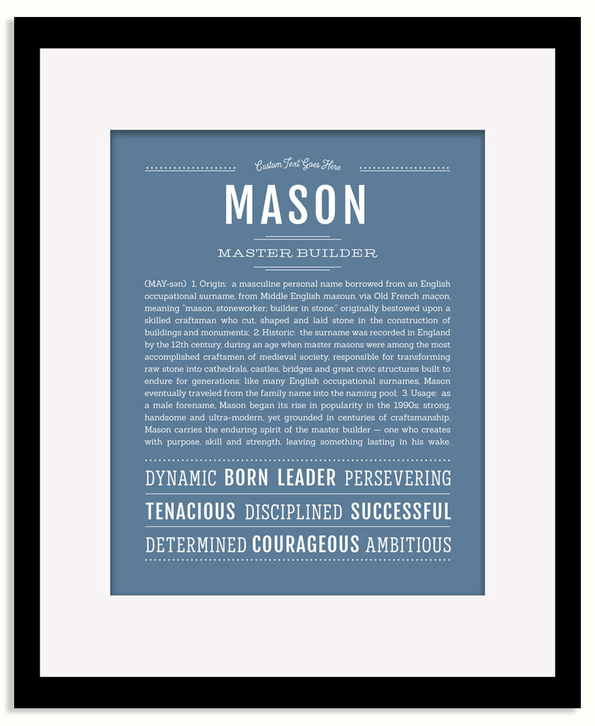 Frame Options | Steele Blue | Maple Frame, Matted