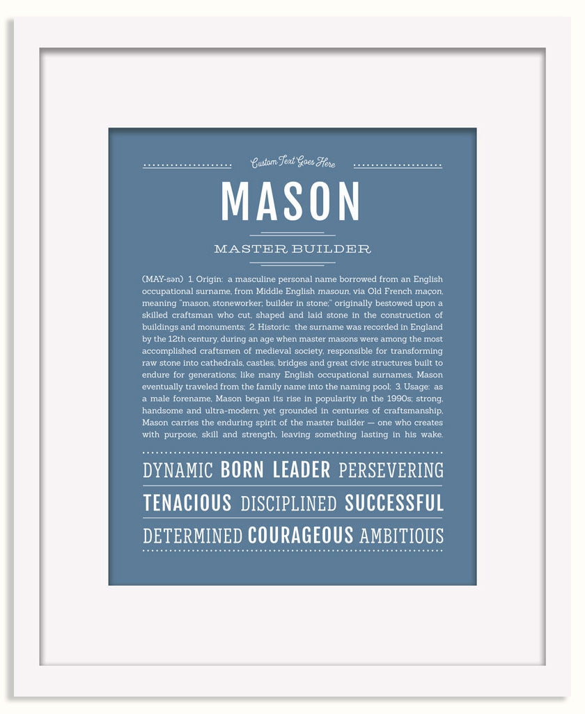 Frame Options | Steele Blue | Black Frame, Matted