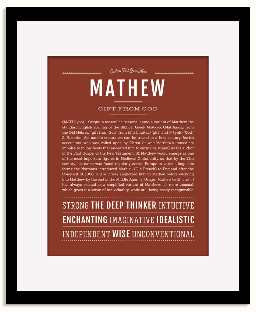 Frame Options | Bordeaux | Black Frame, Matted