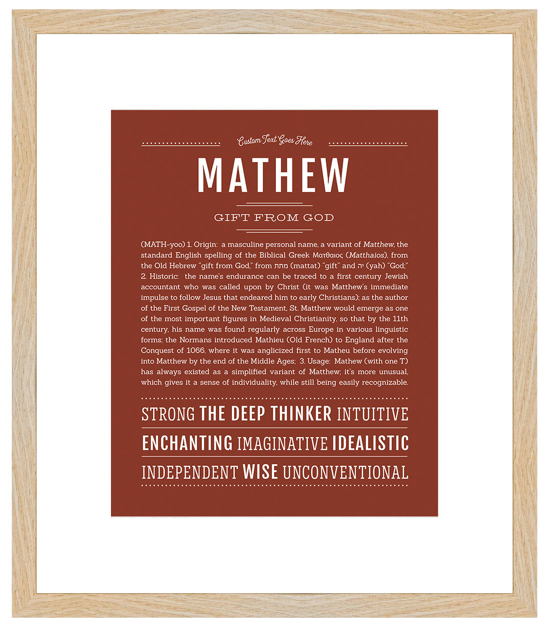 Frame Options | Bordeaux | Maple Frame, Matted