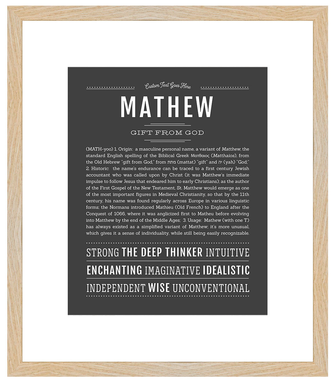 Frame Options | Charcoal Gray | Maple Frame, Matted