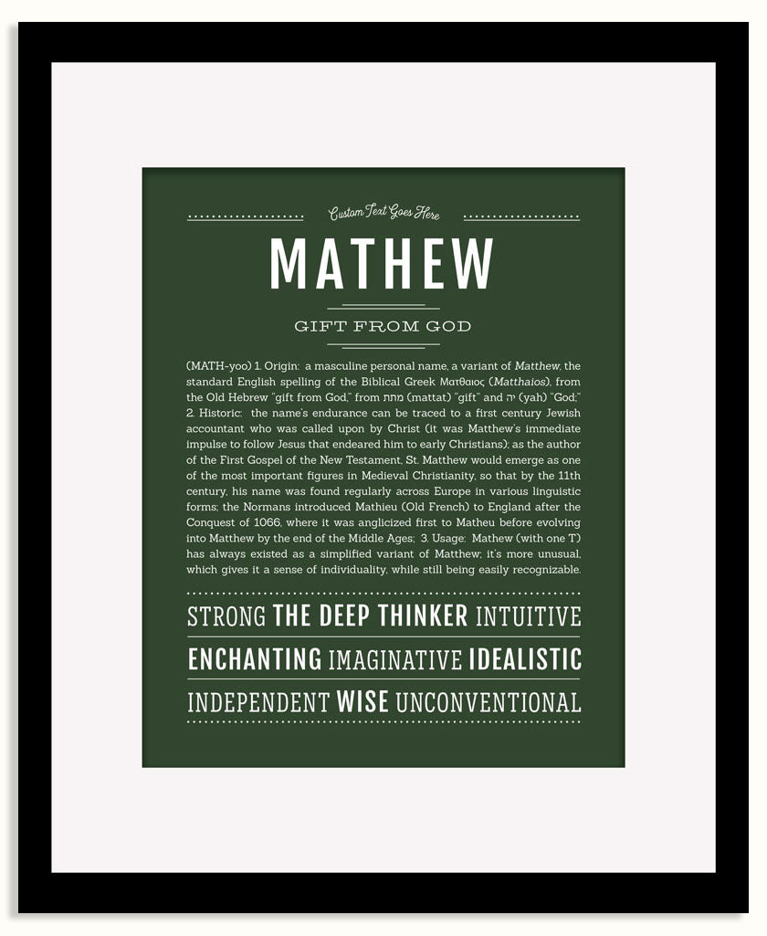 Frame Options | Deep Forest | Black Frame, Matted