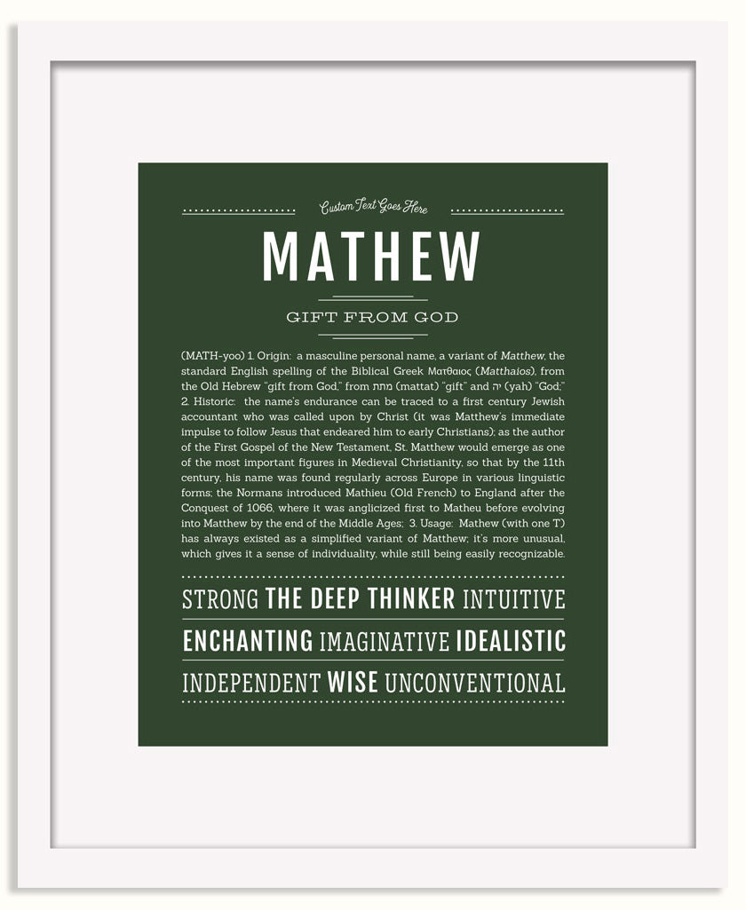Frame Options | Deep Forest | White Frame, Matted
