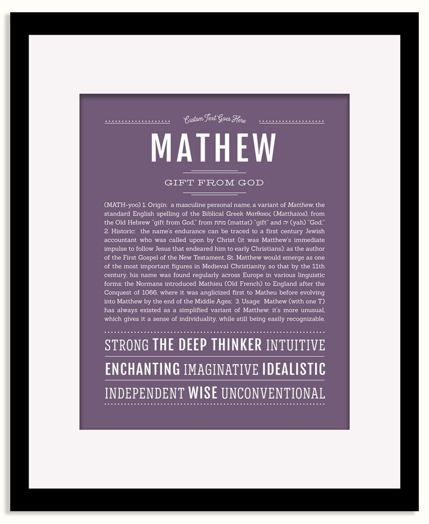 Frame Options | Deep Purple | Black Frame, Matted