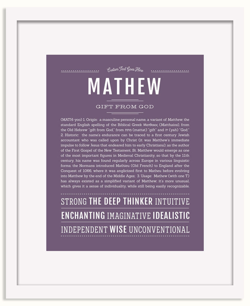 Frame Options | Deep Purple | White Frame, Matted