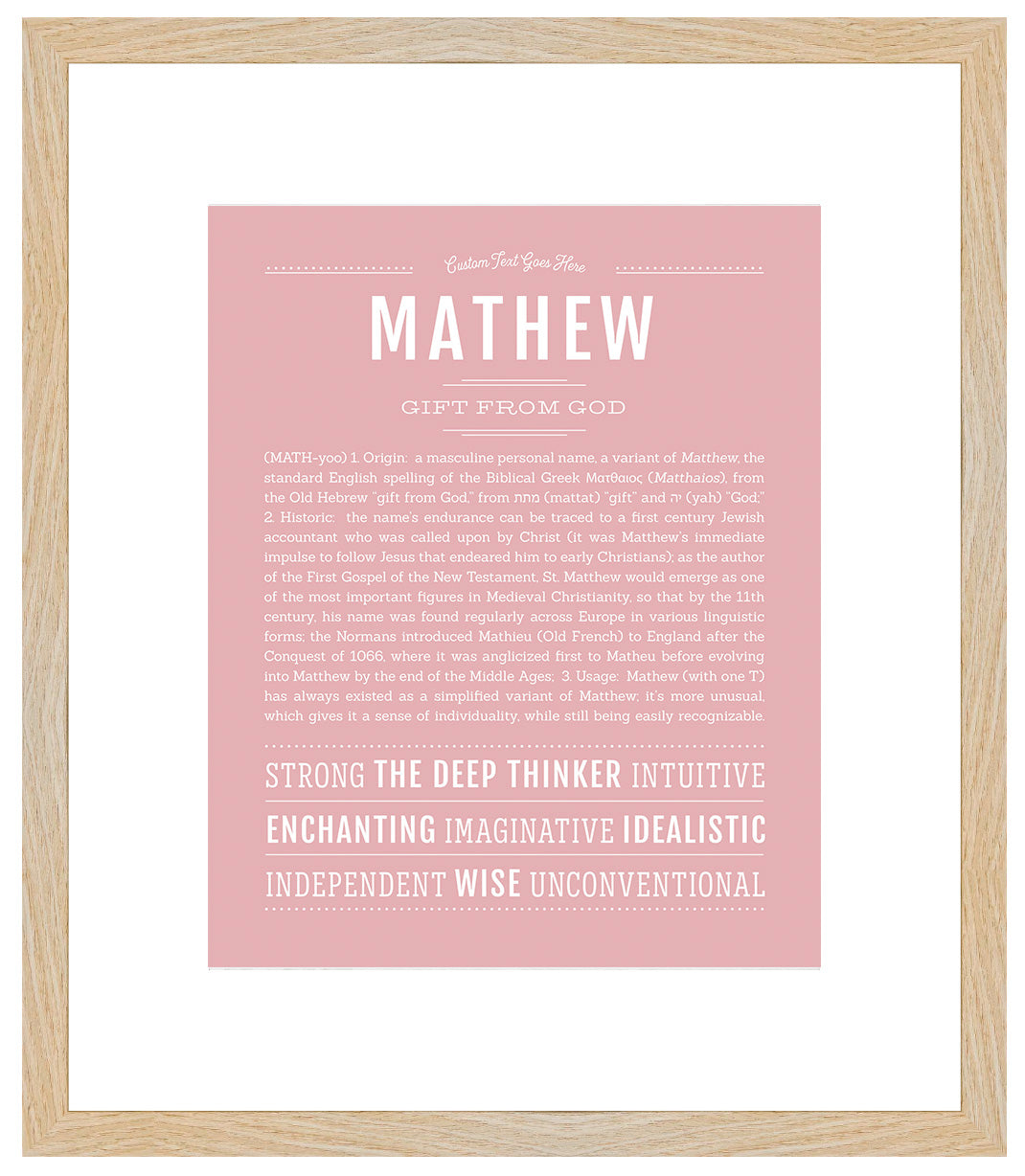 Frame Options | Dusty Rose | Maple Frame, Matted