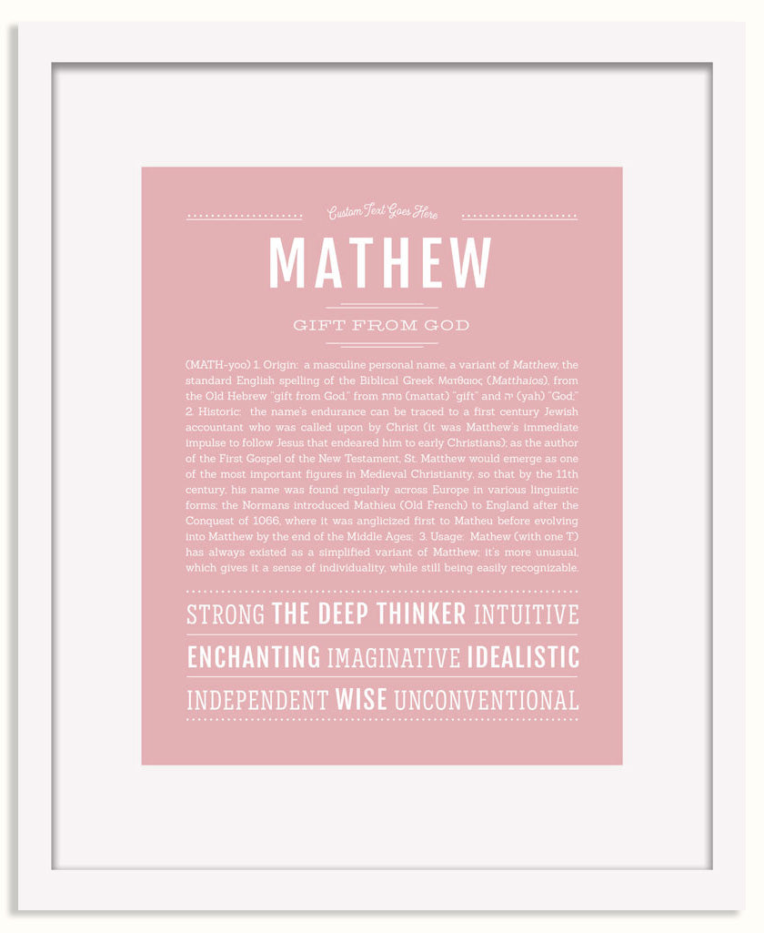 Frame Options | Dusty Rose | White Frame, Matted