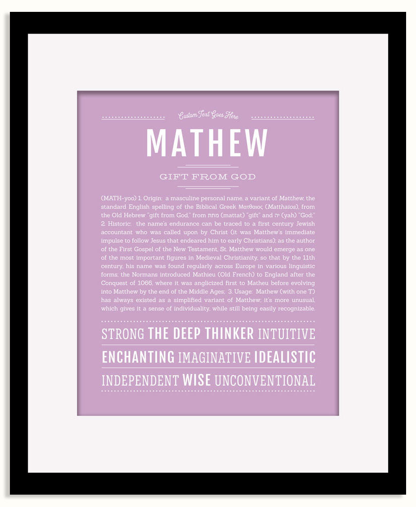 Frame Options | Lilac | Black Frame, Matted