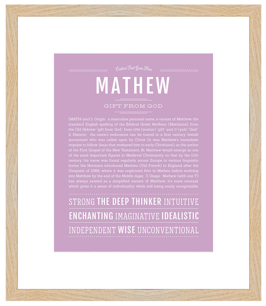Frame Options | Lilac | Maple Frame, Matted