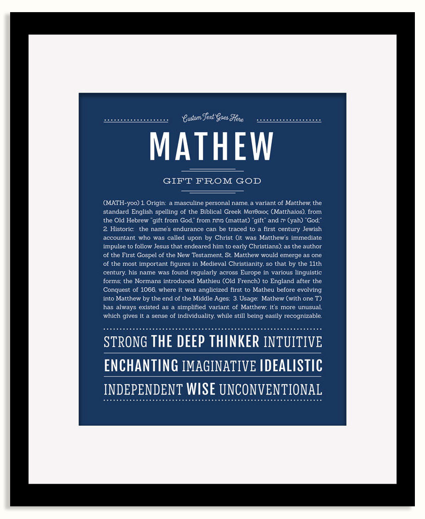 Frame Options | Midnight Blue | Black Frame, Matted