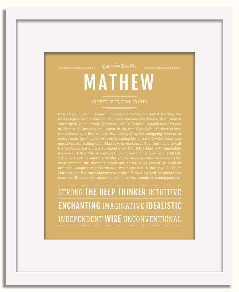 Frame Options | Matte Gold | White Frame, Matted