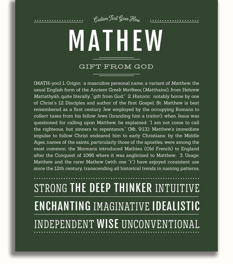 Mathew | Name Art Print - Personalized Custom Gifts – Name Stories