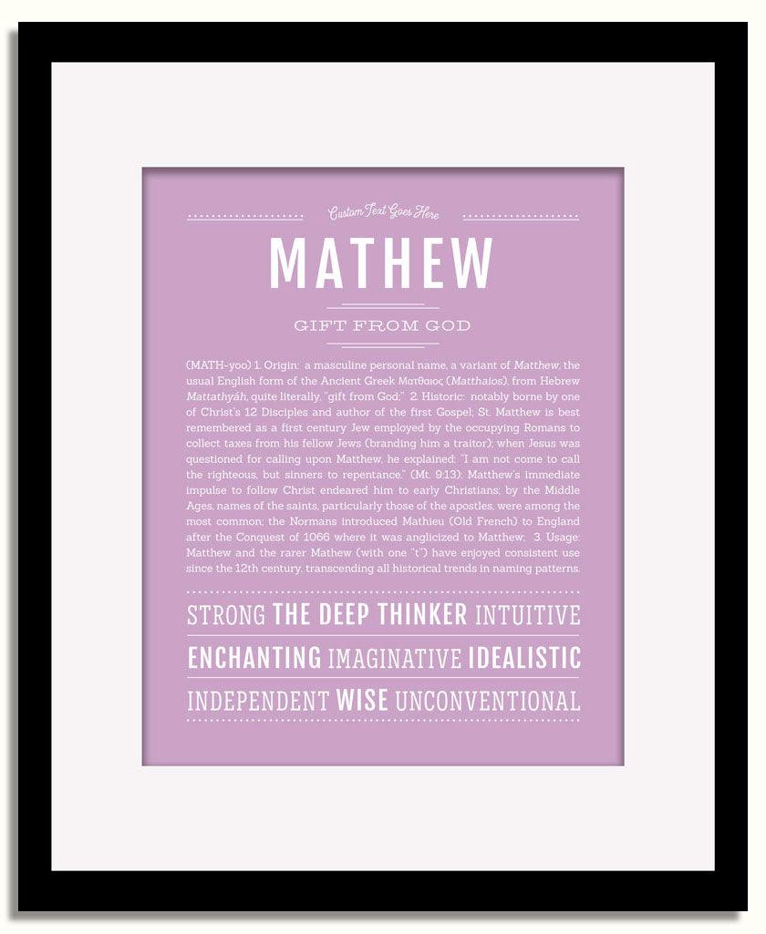 Frame Options | Lilac | Black Frame, Matted