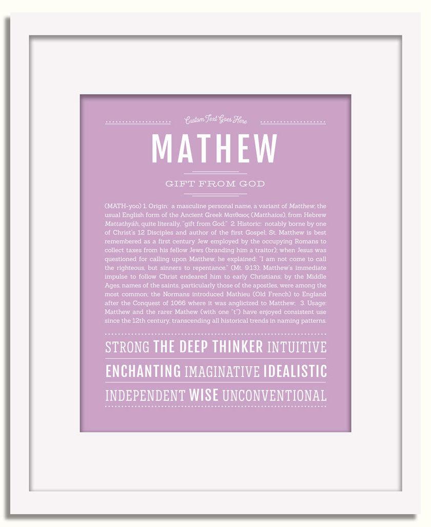 Frame Options | Lilac | White Frame, Matted