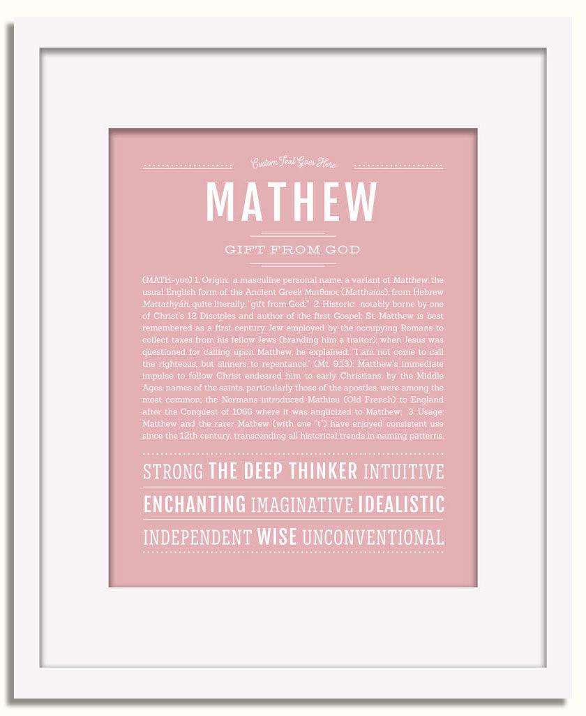 Frame Options | Dusty Rose | White Frame, Matted