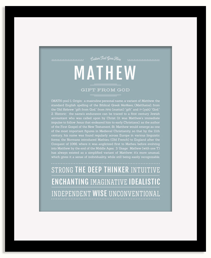 Frame Options | Powder Blue | Black Frame, Matted