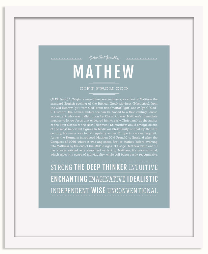 Frame Options | Powder Blue | White Frame, Matted