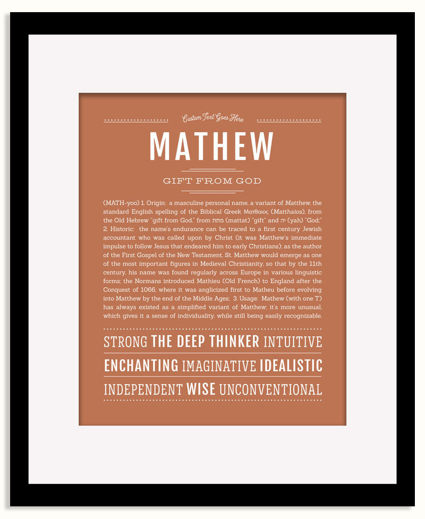 Frame Options | Terra Cotta | Black Frame, Matted