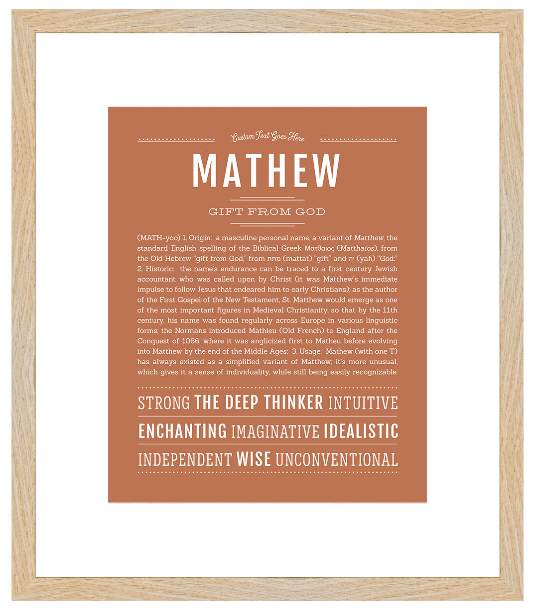 Frame Options | Terra Cotta | Maple Frame, Matted