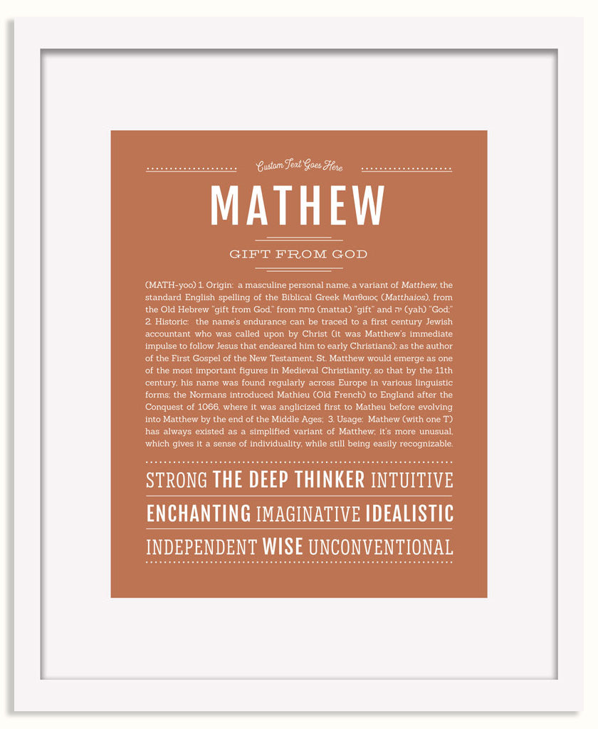 Frame Options | Terra Cotta | White Frame, Matted