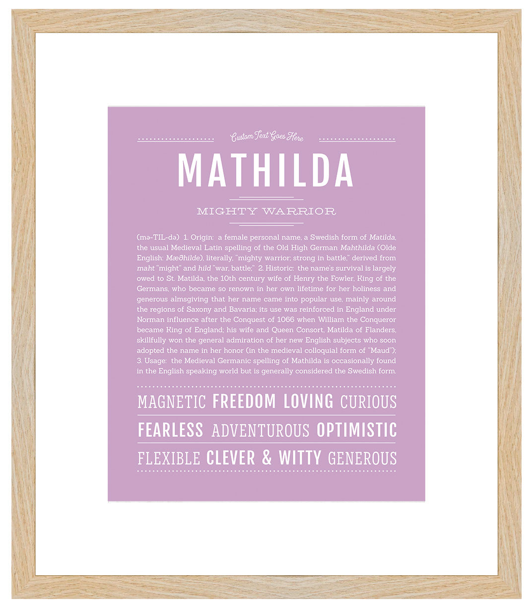 Mathilda | Name Art Print