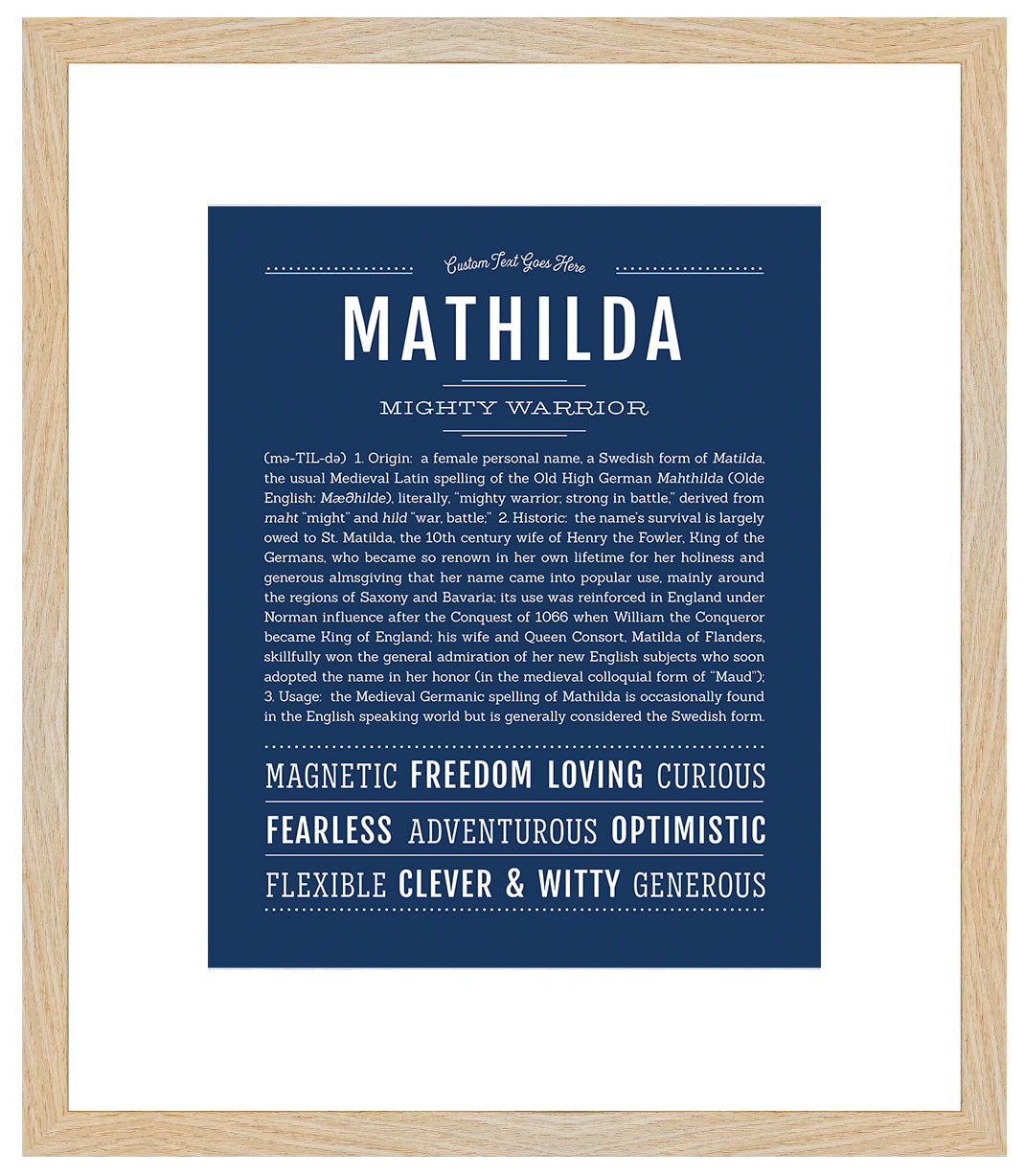 Mathilda | Name Art Print