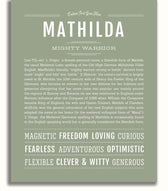 Matthilda Mathilda | Name Art Print – Name Stories