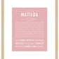 Matilda | Name Art Print