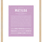 Matilda | Name Art Print