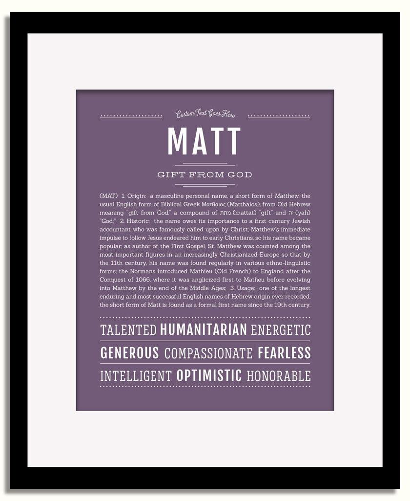 Frame Options | Deep Purple | Black Frame, Matted