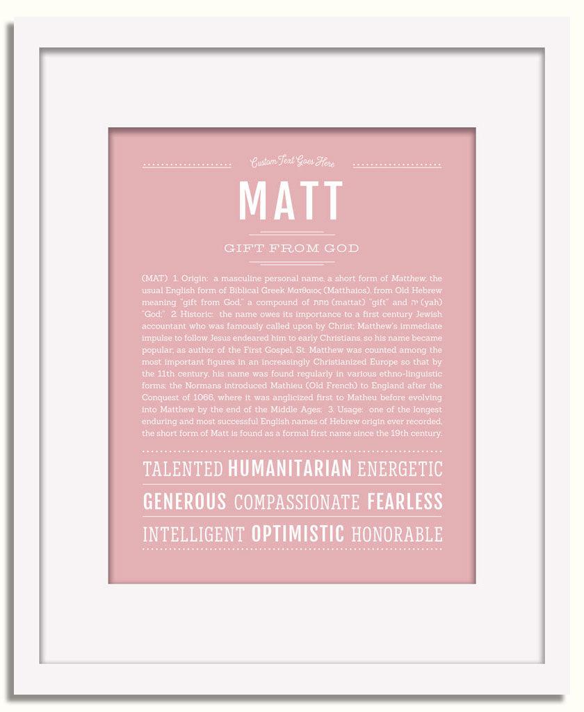 Frame Options | Dusty Rose | White Frame, Matted