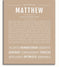 Matthew | Name Art Print – Name Stories