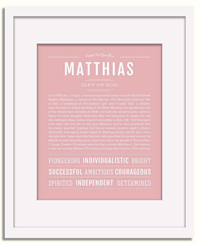 Frame Options | Dusty Rose | White Frame, Matted
