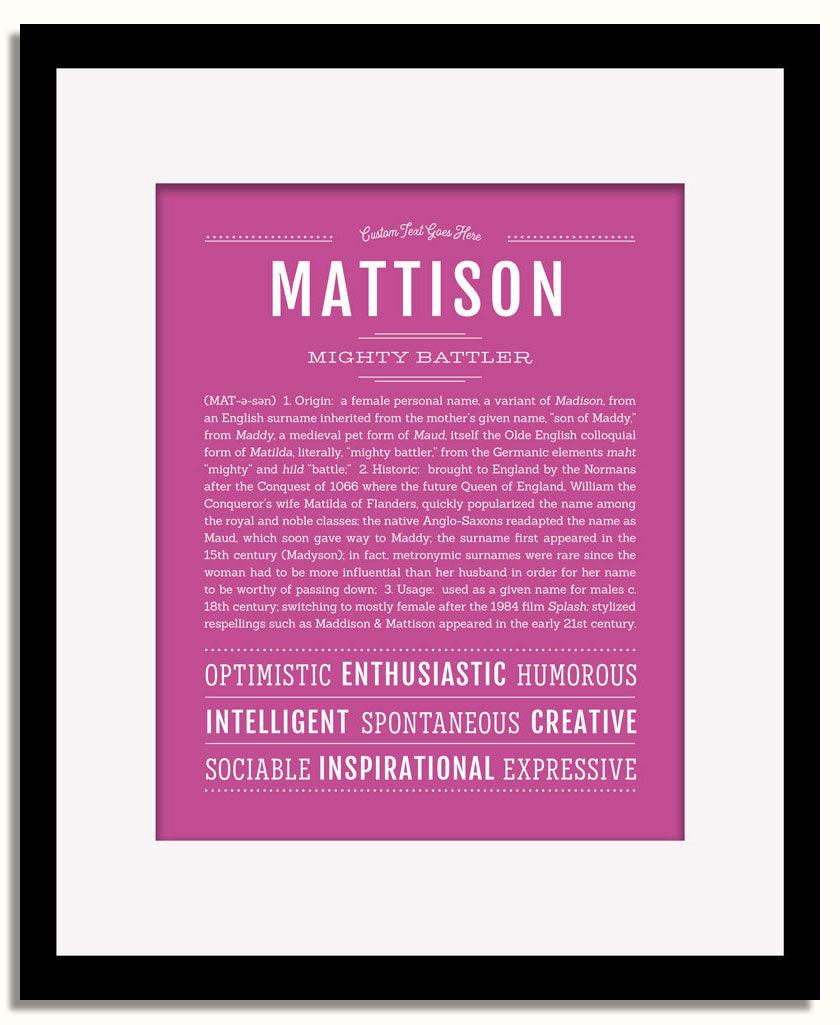 Frame Options | Dark Pink | Black Frame, Matted