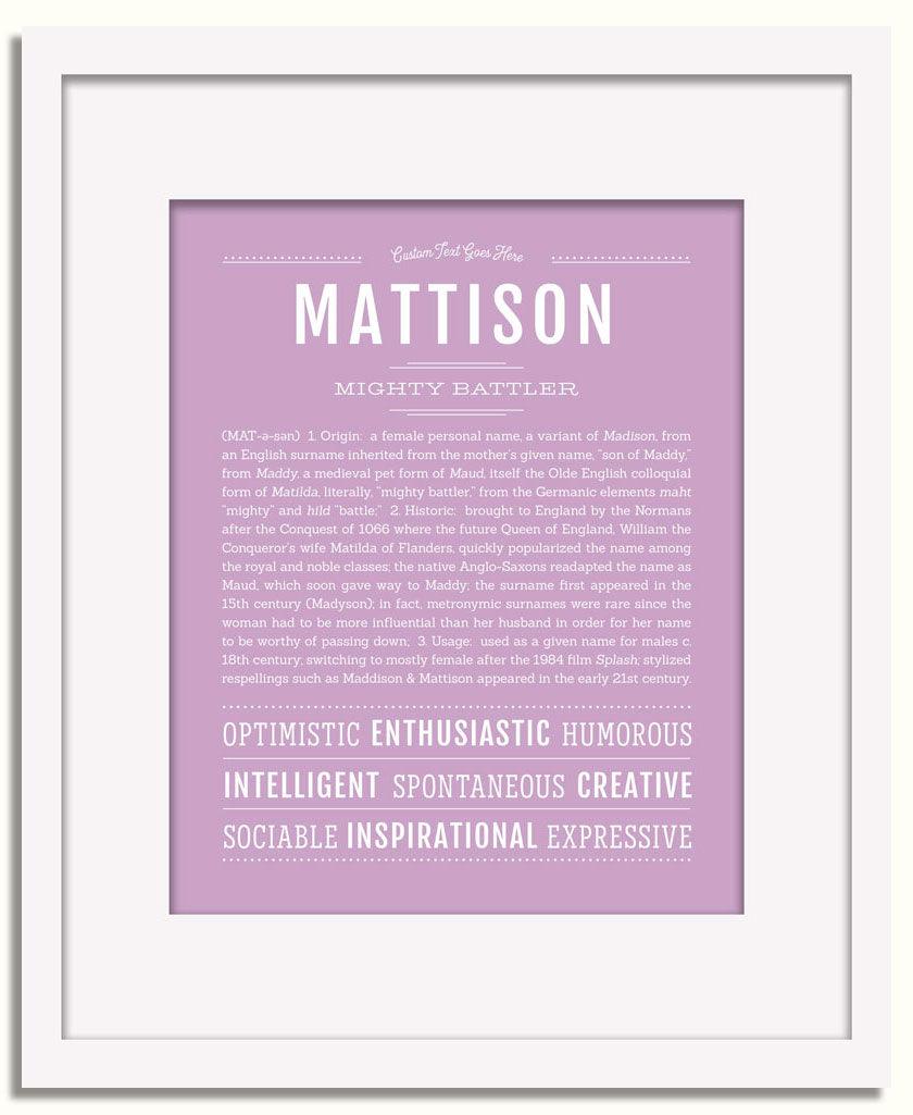 Frame Options | Lilac | White Frame, Matted