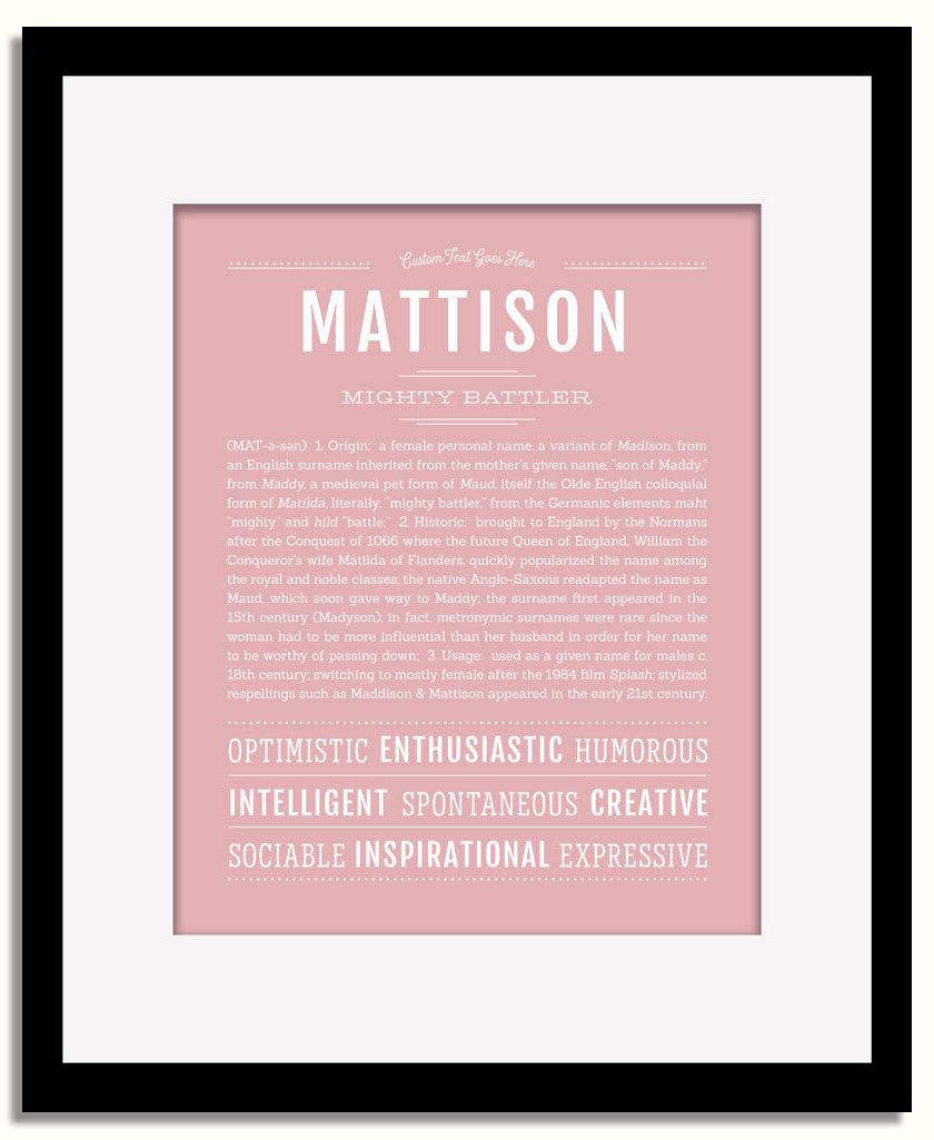 Frame Options | Dusty Rose | Black Frame, Matted