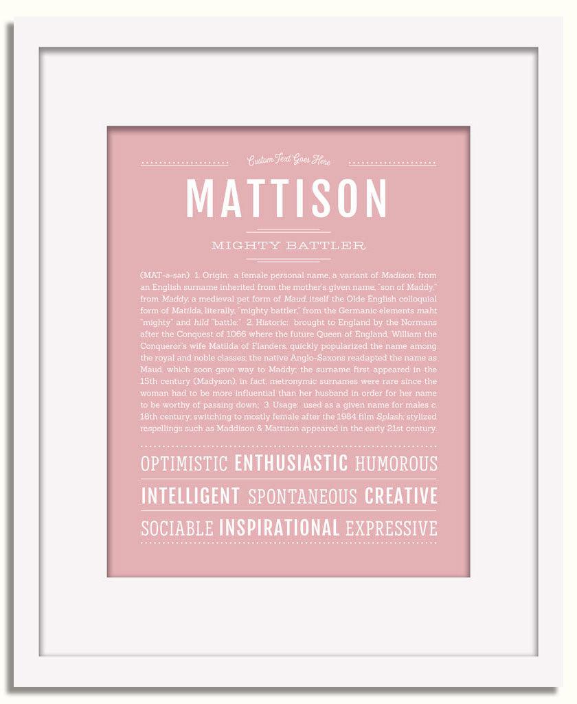 Frame Options | Dusty Rose | White Frame, Matted