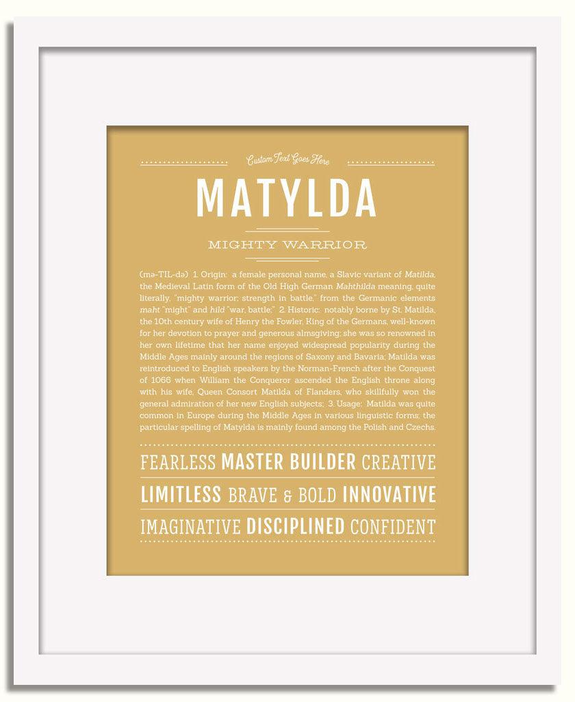 Frame Options | Matte Gold | White Frame, Matted