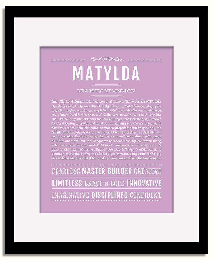 Frame Options | Lilac | Black Frame, Matted