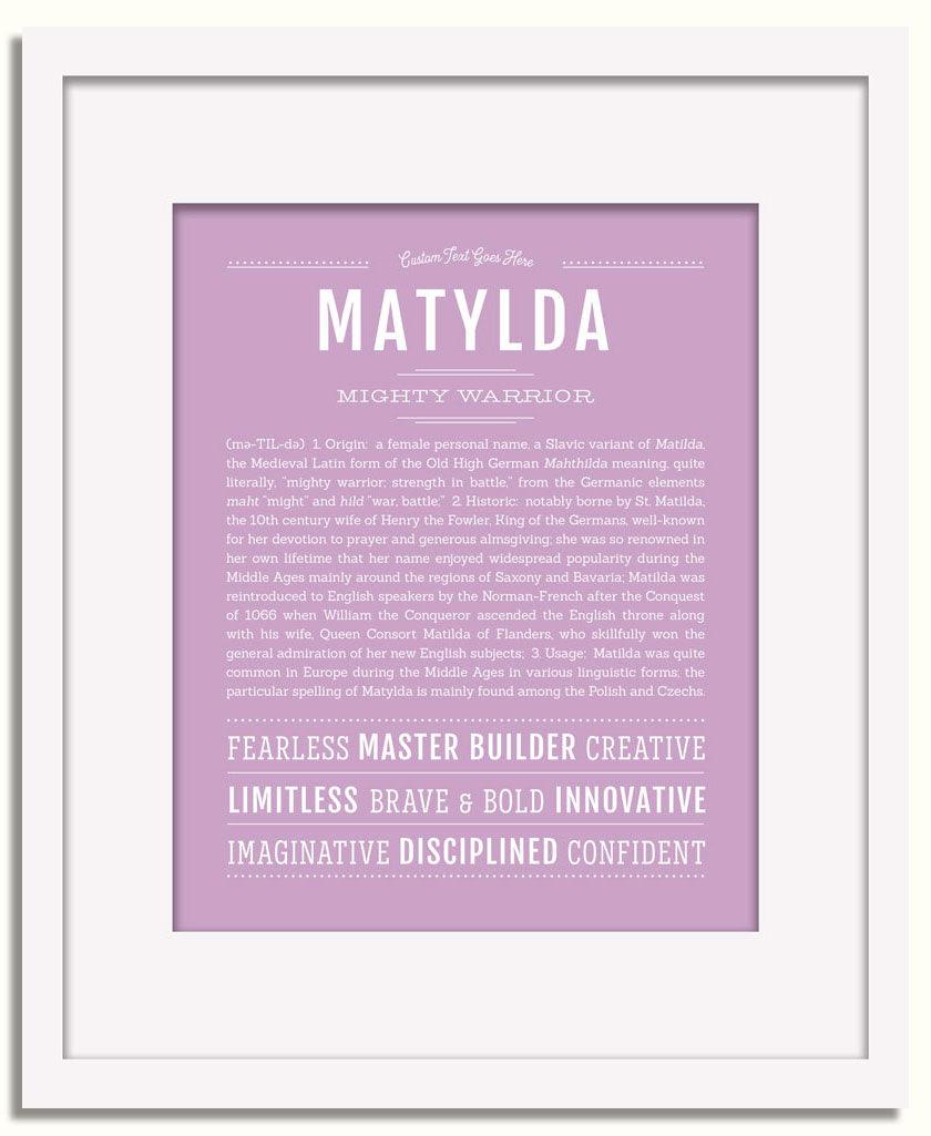 Frame Options | Lilac | White Frame, Matted