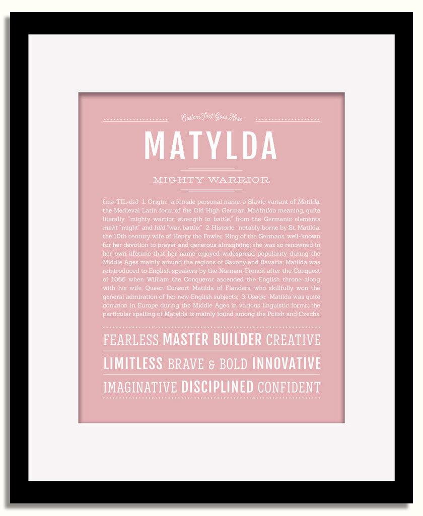 Frame Options | Dusty Rose | Black Frame, Matted