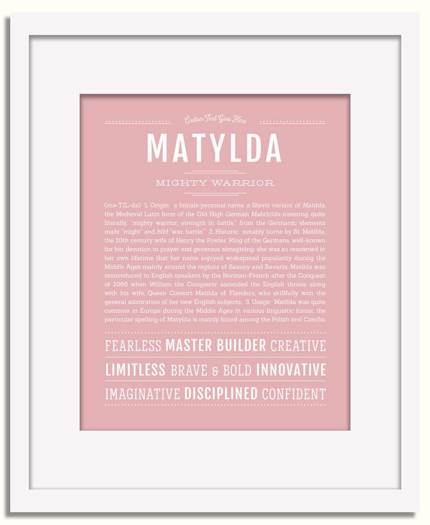 Frame Options | Dusty Rose | White Frame, Matted