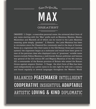 Max | Name Art Print – Name Stories
