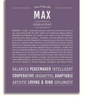 Max Personalized Name Meaning Art Prints – Name Stories