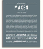 Maxen Personalized Name Meaning Art Prints – Name Stories